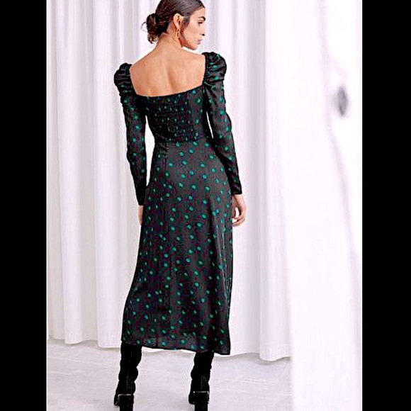 & Other Stories polka dot puff sleeve midi dress - Picture 7 of 14
